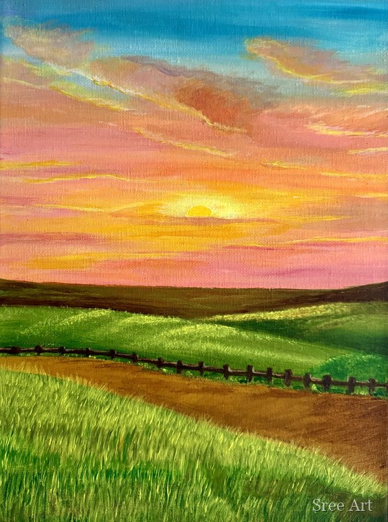 Sunset beyond Country Fences