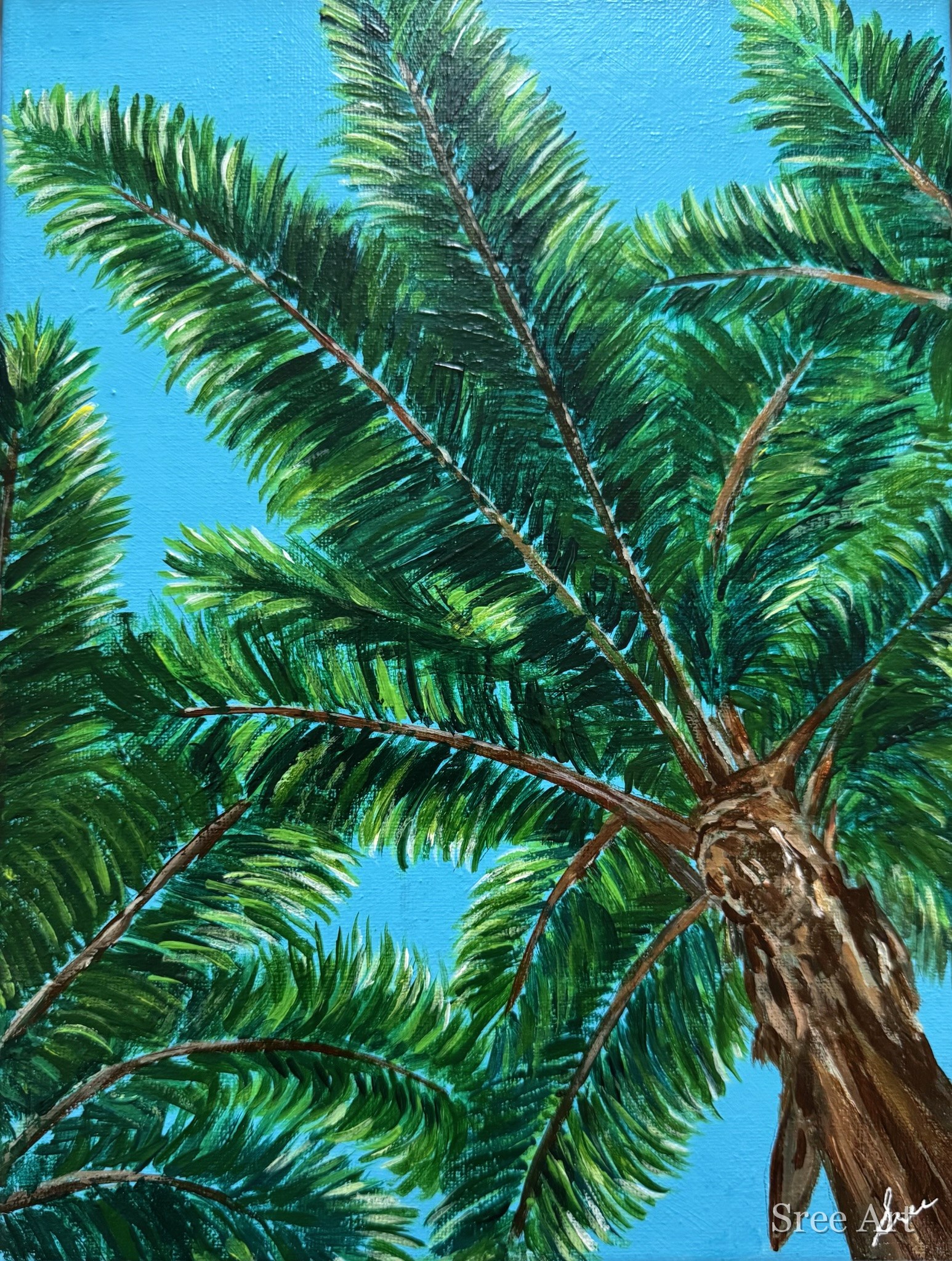 Under the Palm Shade in canvas only