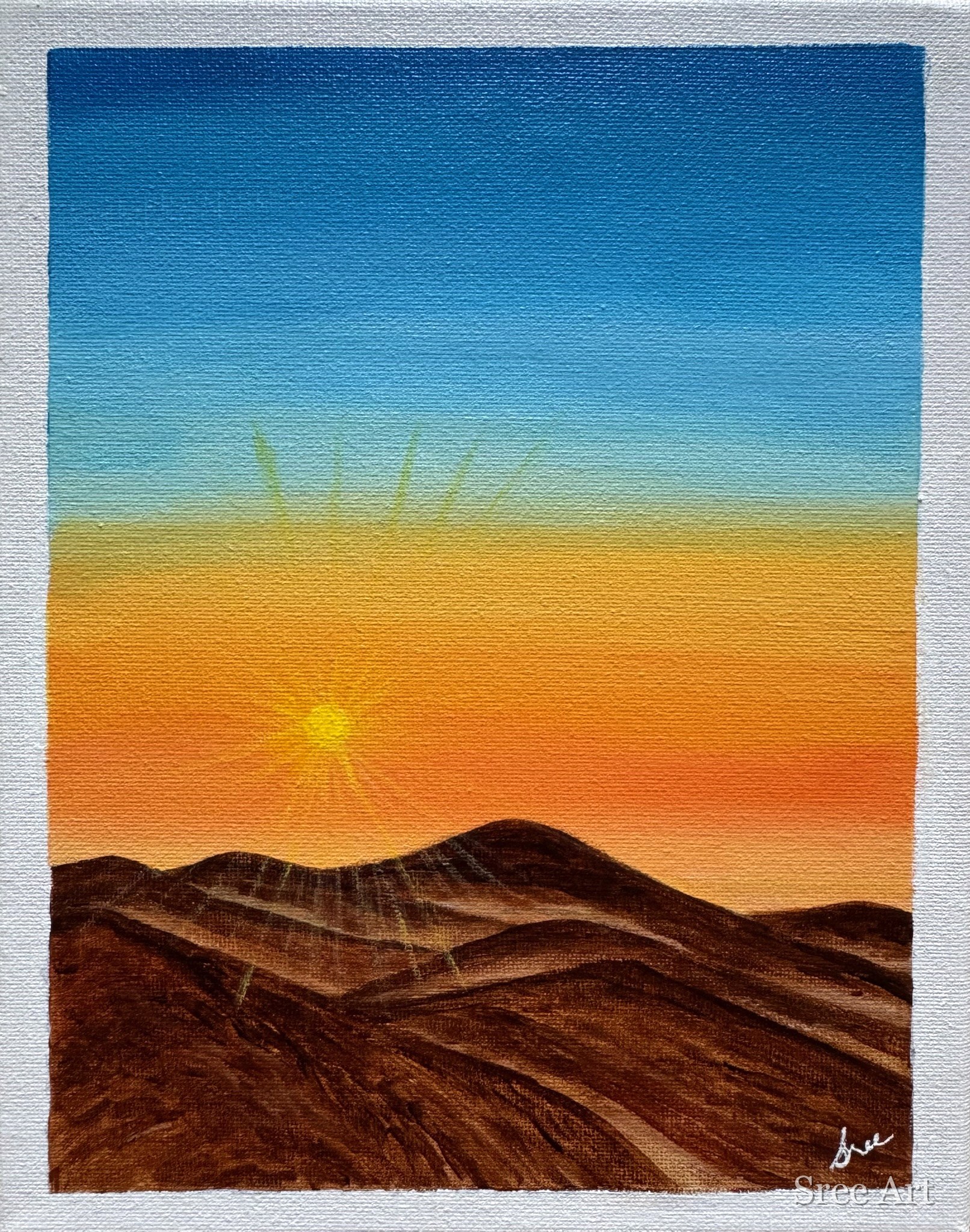 Morning over the Mountains in canvas only