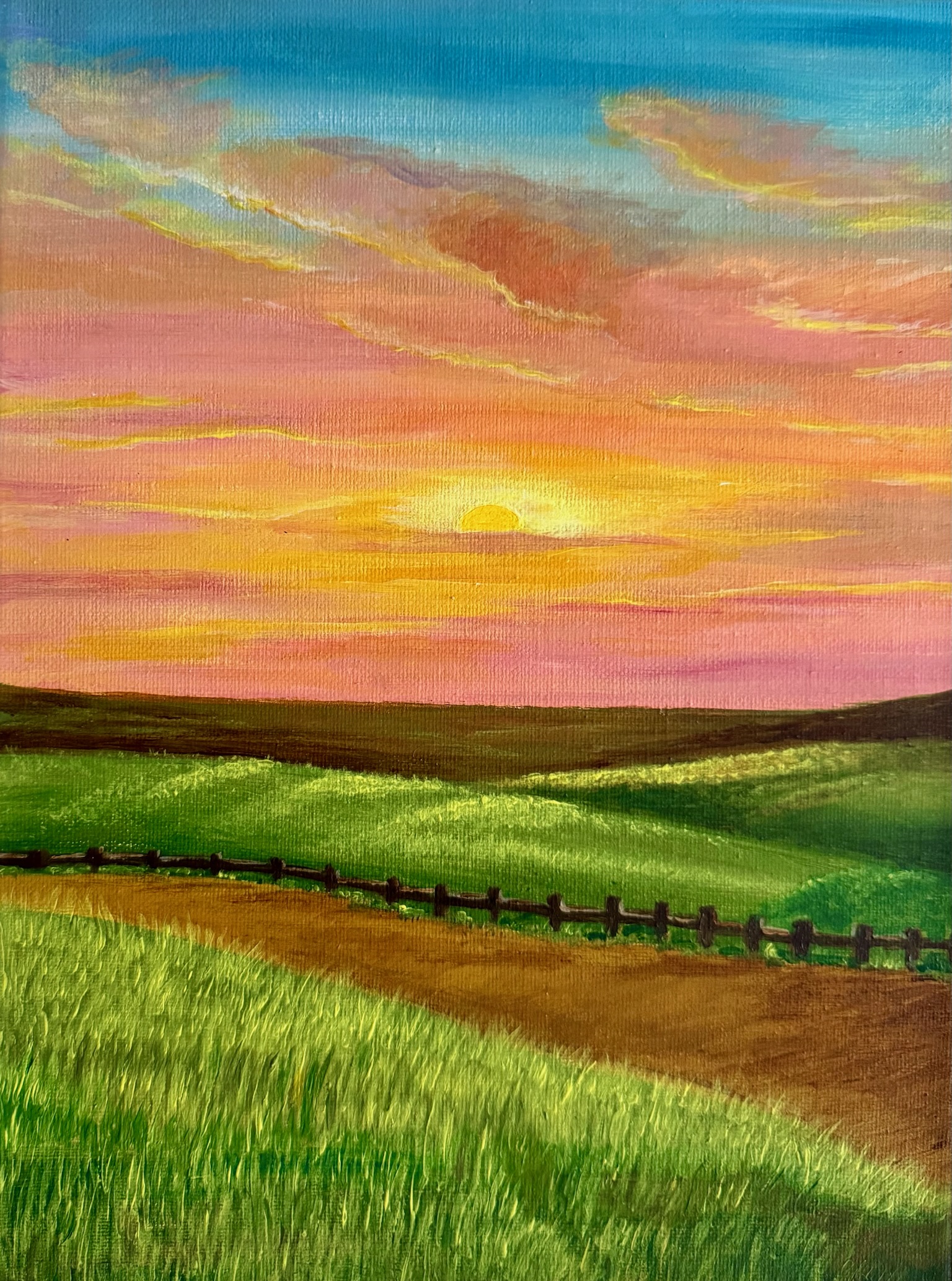 Sunset Beyond Country Fences