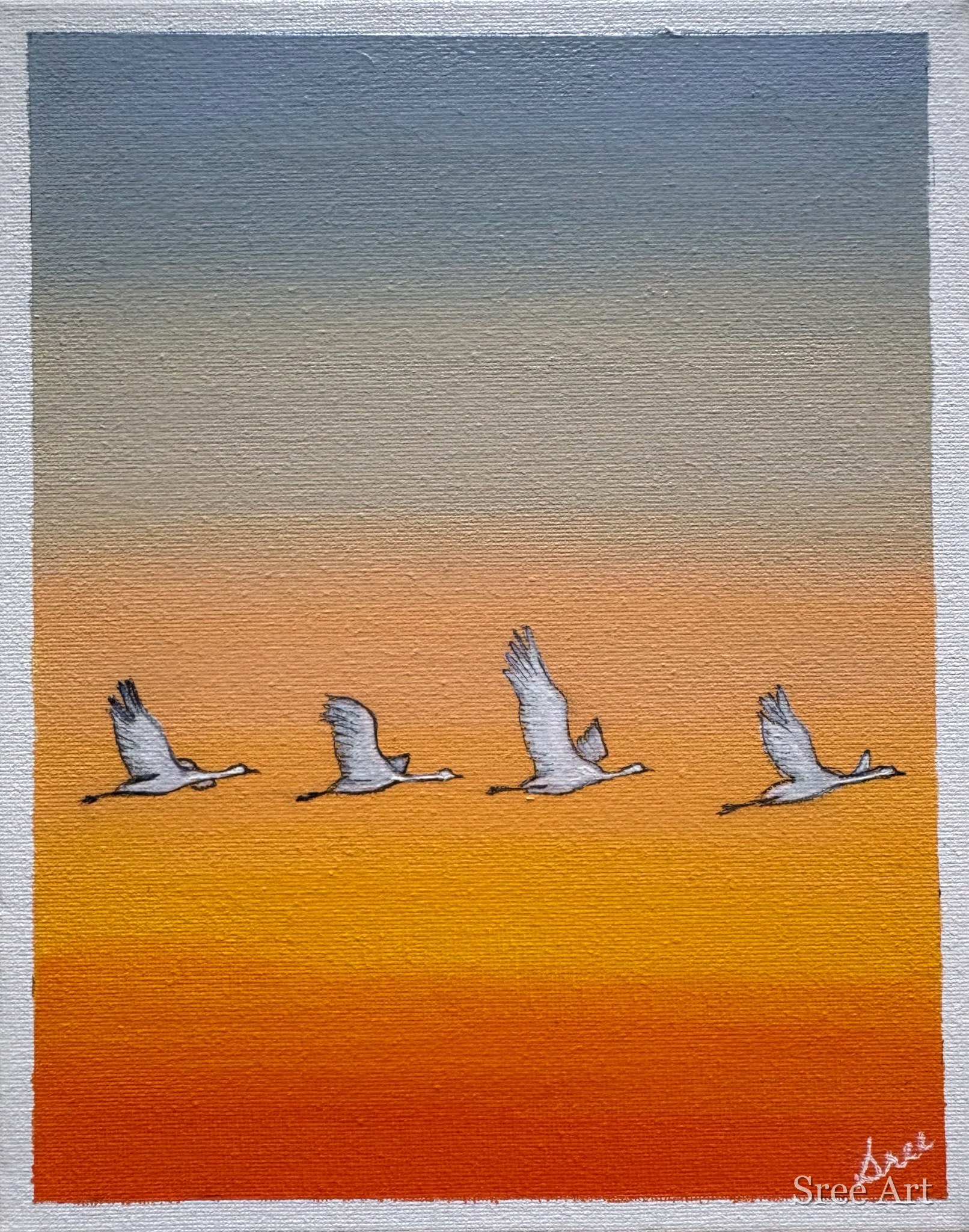 Flight at Dusk in canvas only