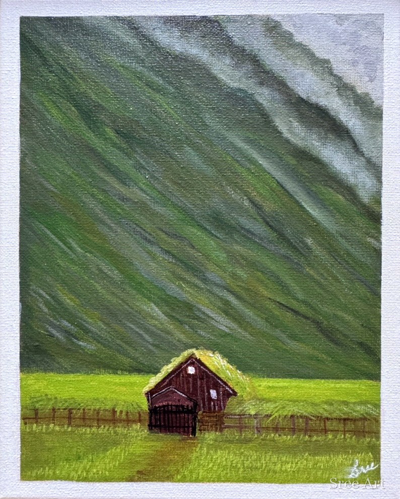 Sanctuary in Green in canvas only