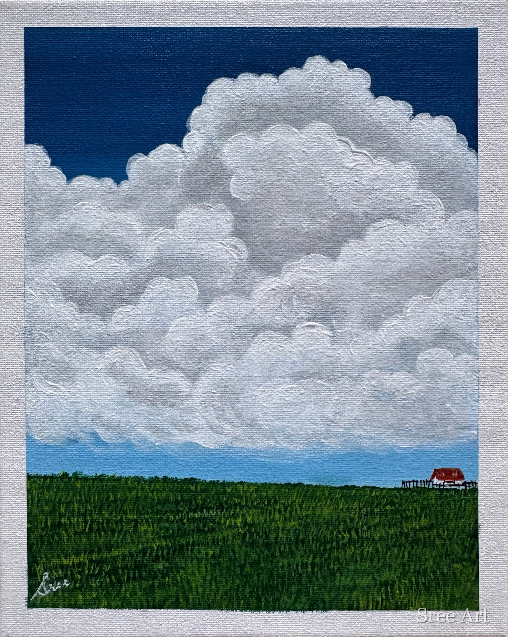 Home in the fields in canvas only